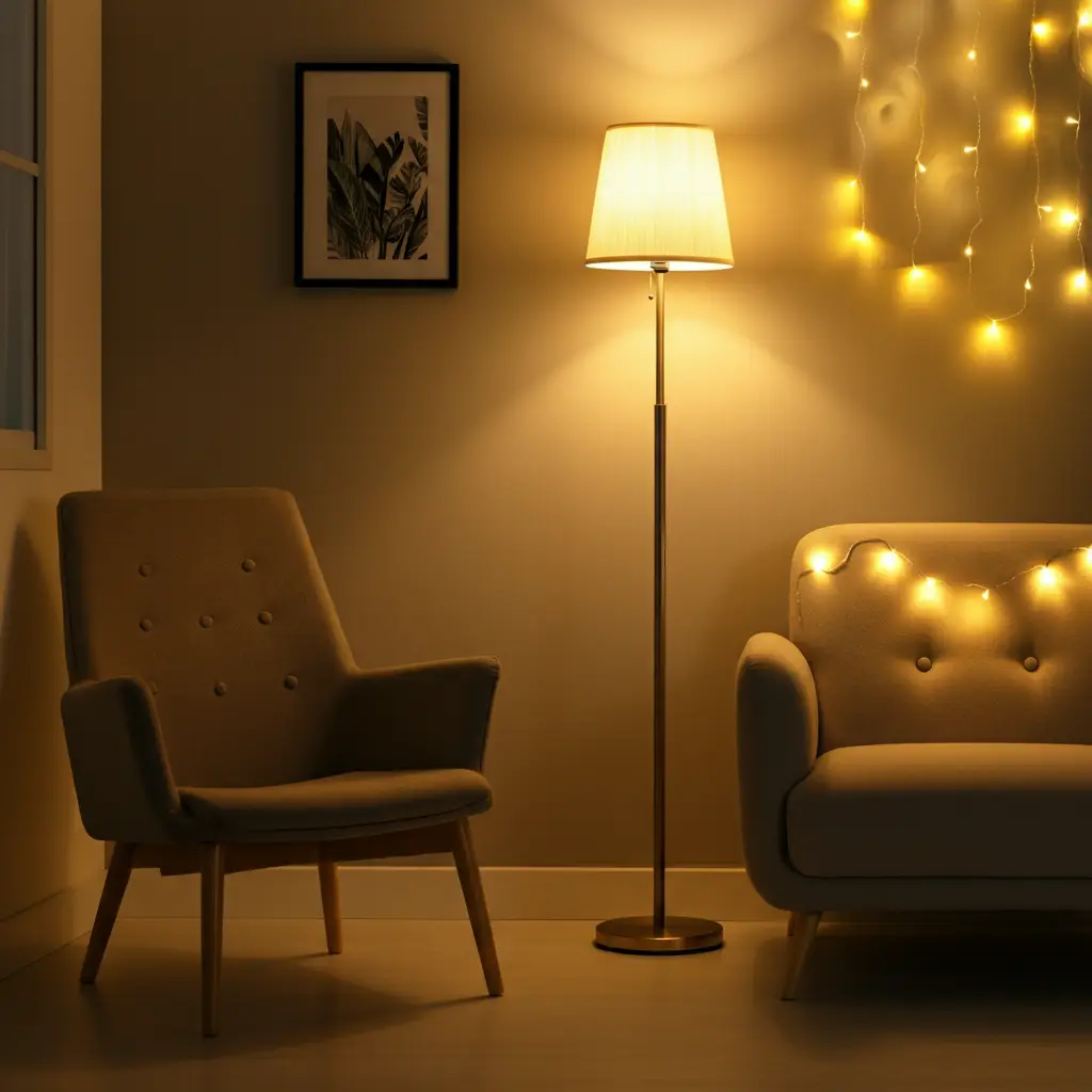 Secondhand furniture and decor in a small, budget-conscious living room