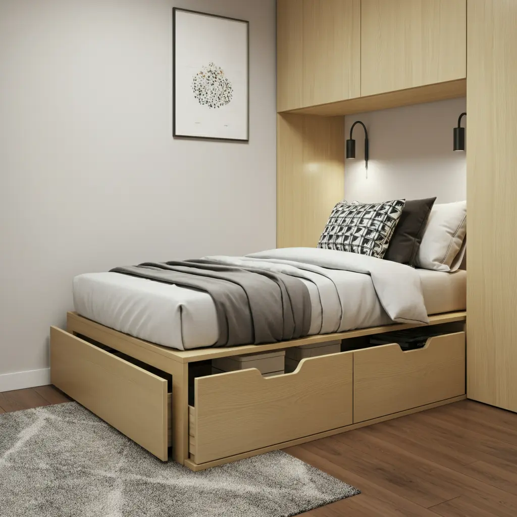 Bed with Built-in Storage
