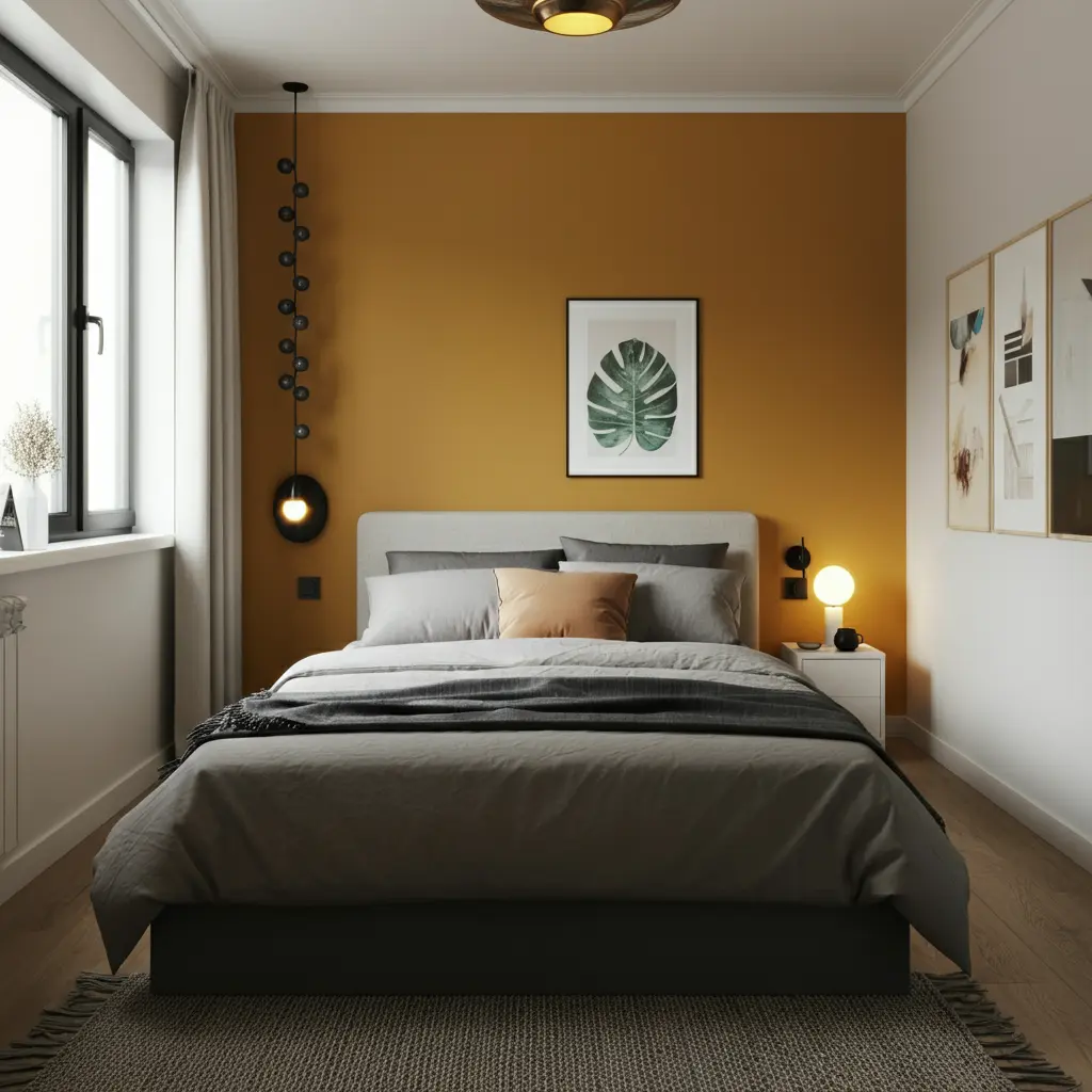 Bold Accent Wall for Budget Bedroom