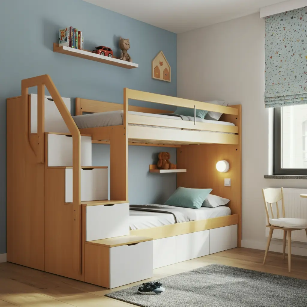 Bunk Beds with Built-In Storage