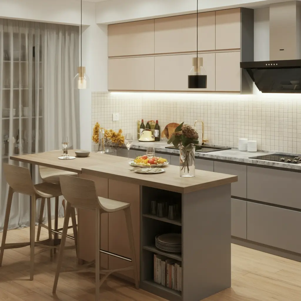 Combine Dining and Storage with a Kitchen Island