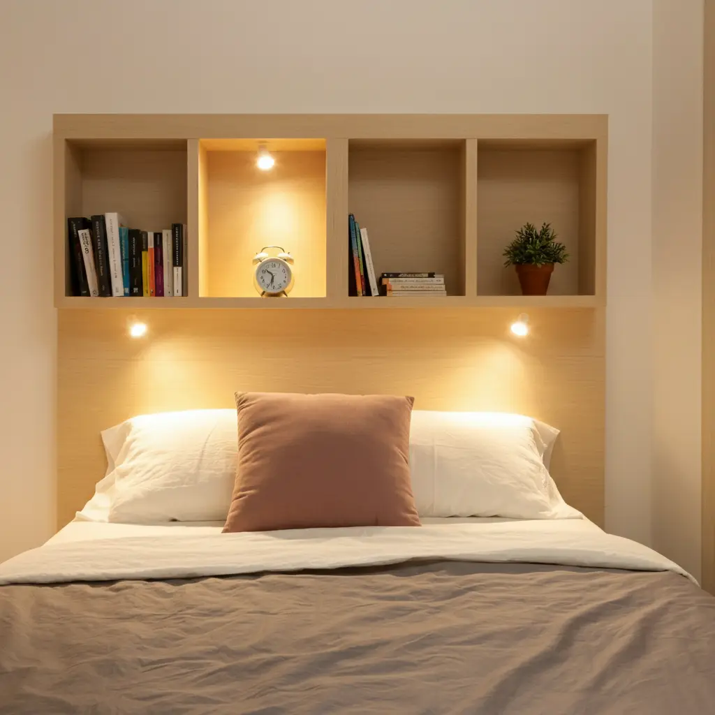 DIY Headboard with Built-in Storage