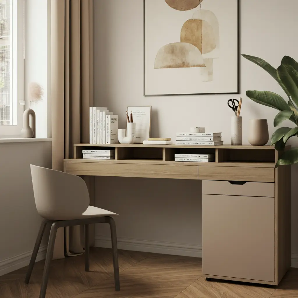 Desks with Integrated Shelving and Drawers