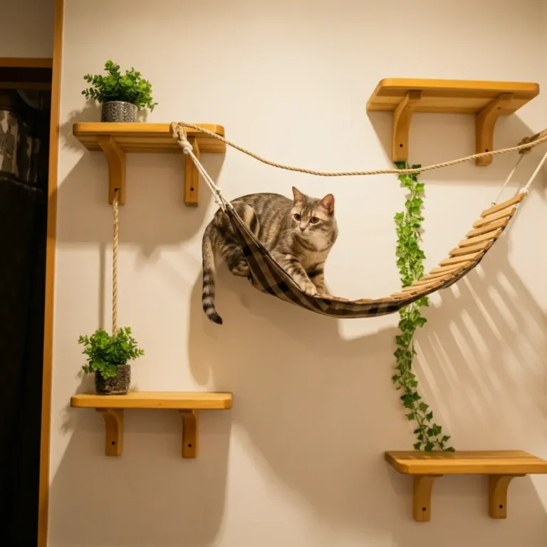 Vertical Cat Shelves and Wall Playgrounds for Small Apartments
