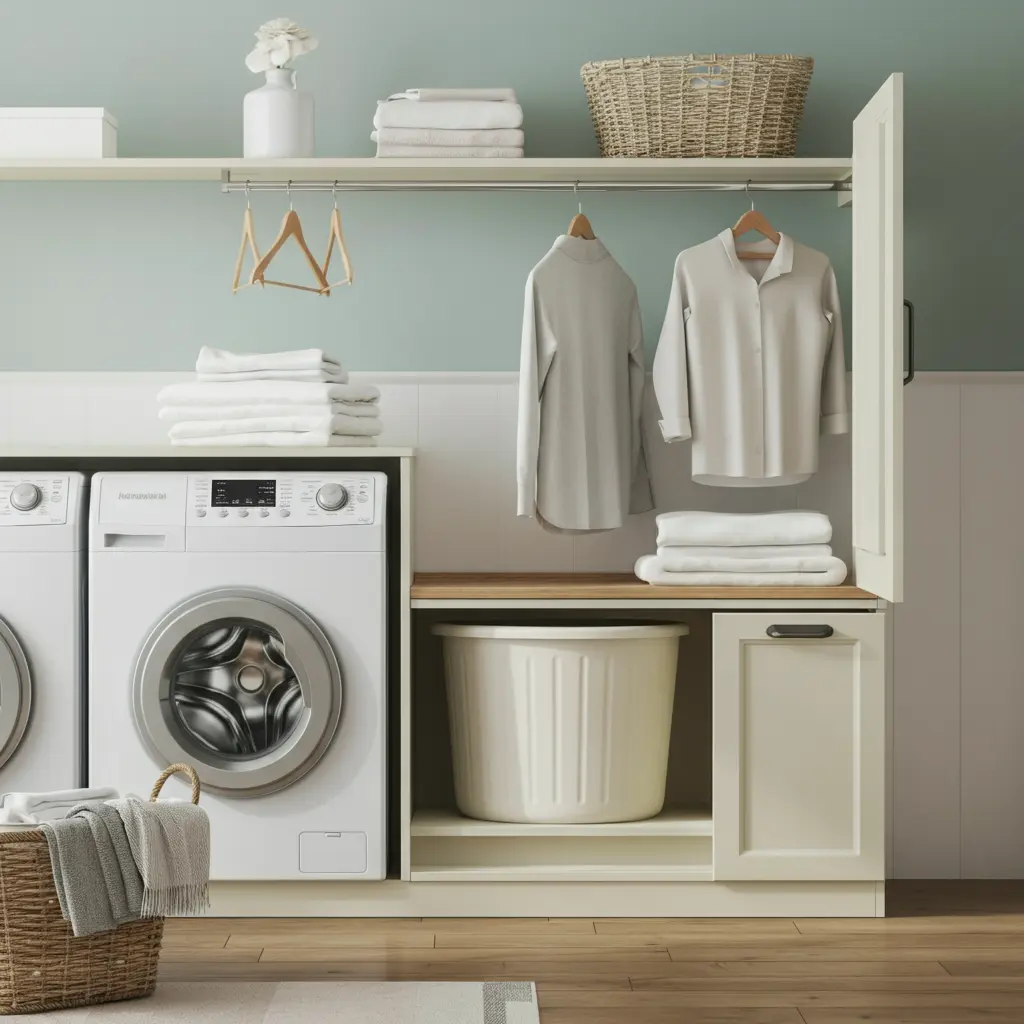 Dual-Purpose Furniture: Laundry + Storage in One