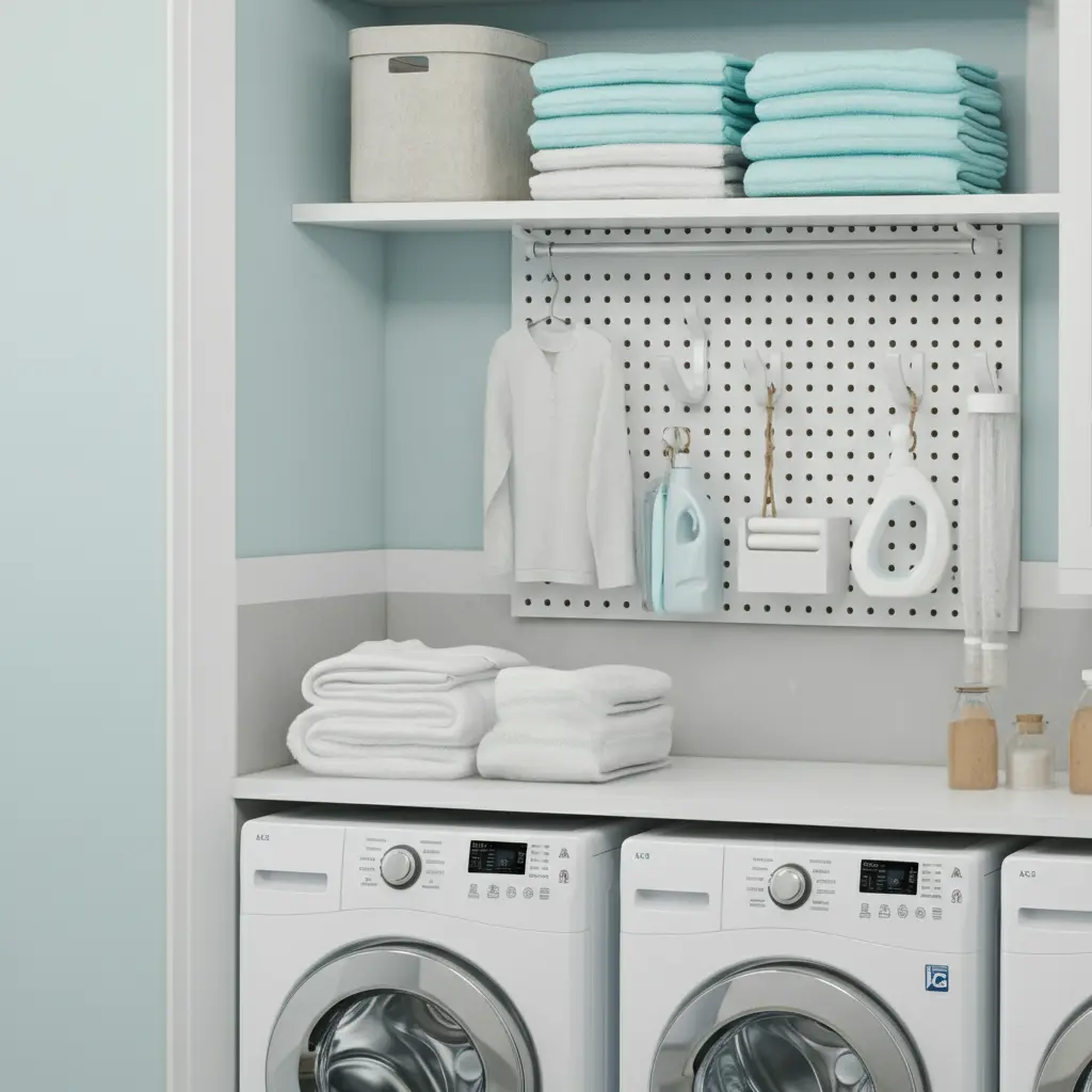 Vertical Storage Solutions for Tiny Laundry Corners