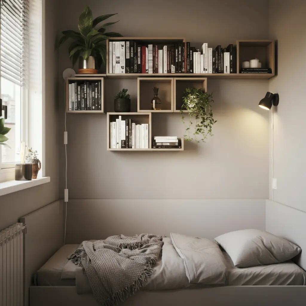 Floating Shelves for Vertical Storage
