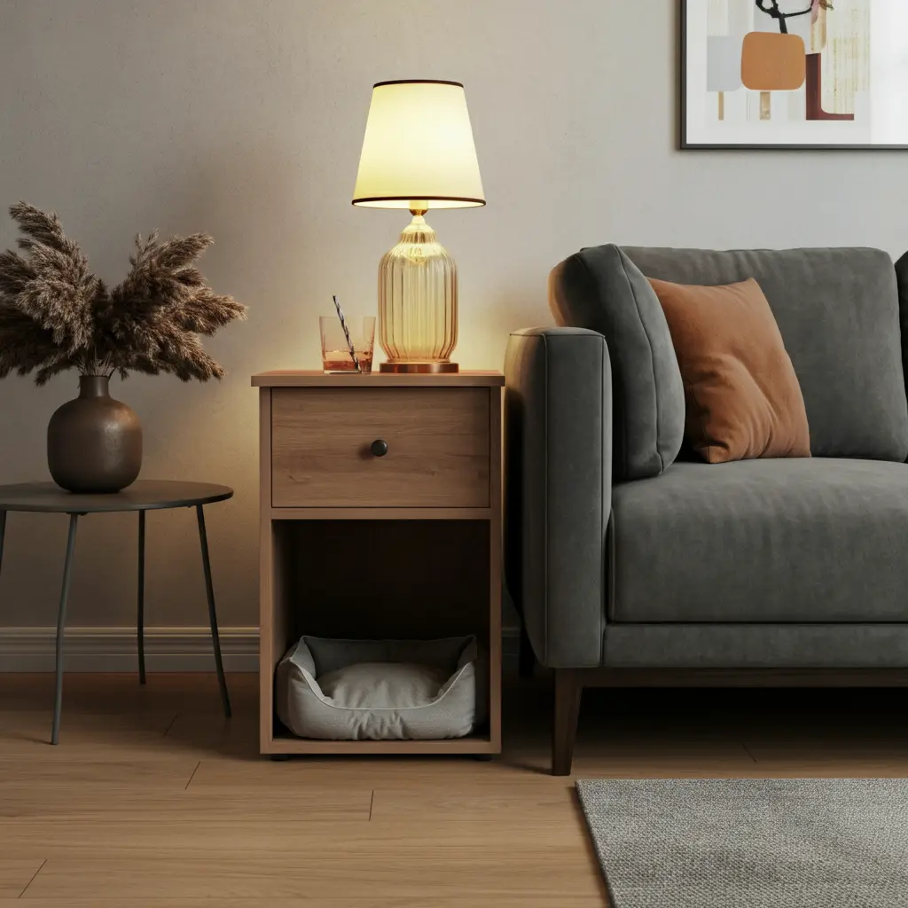 Stylish Side Tables with Pet Beds Below