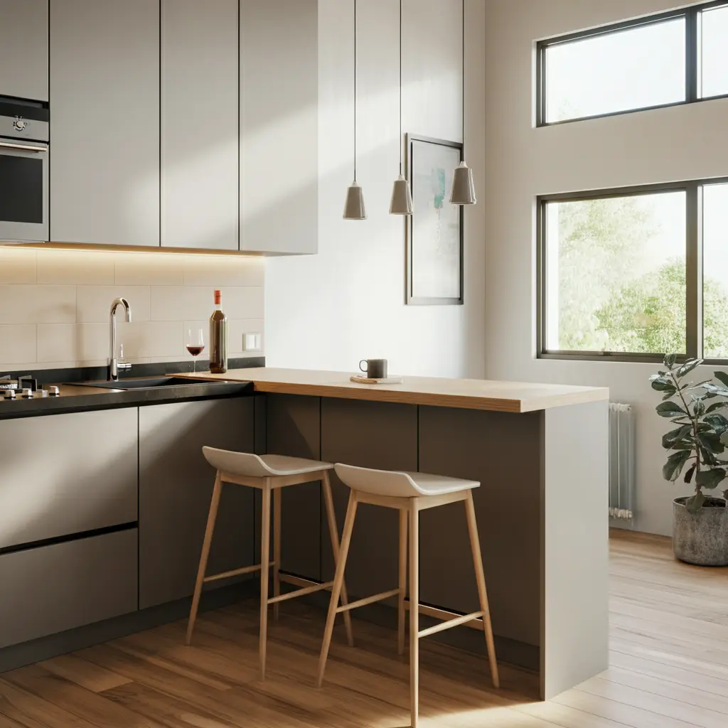 The Kitchen Island with a Dining Ledge