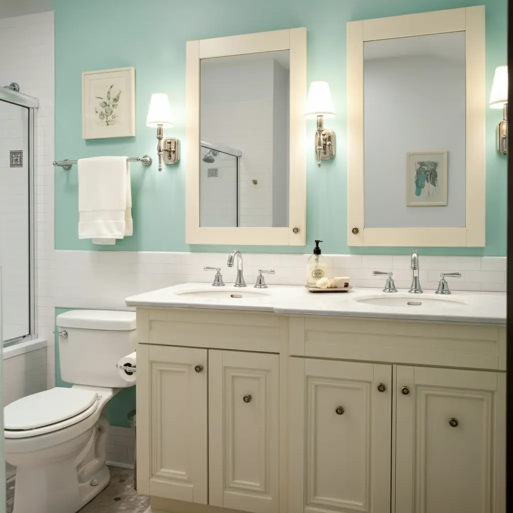 Mint Green and Cream