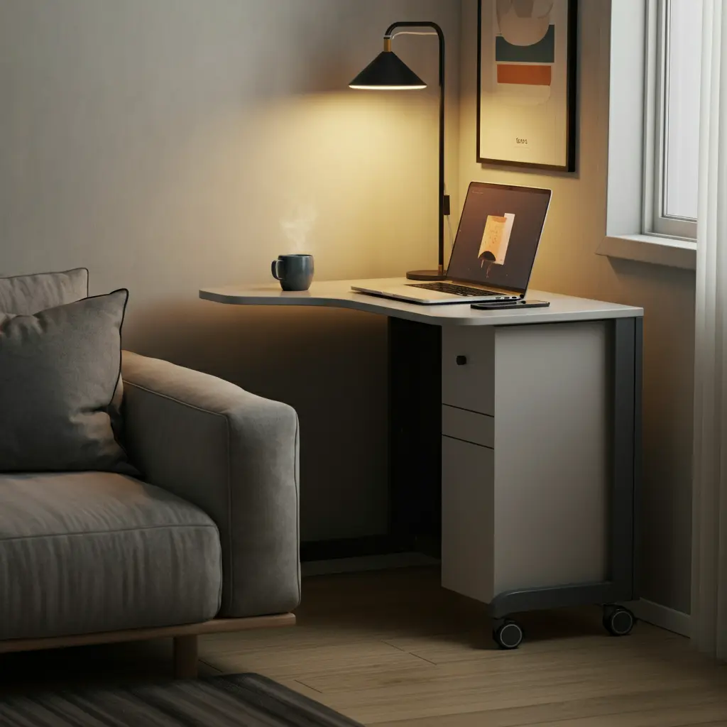Rolling C-Shaped Desks