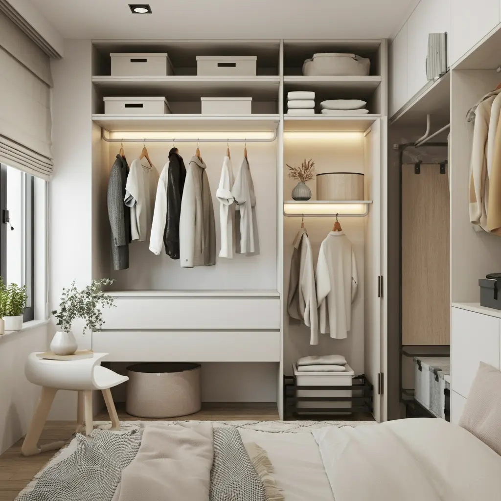 How to Organize a Small Bedroom Without a Closet