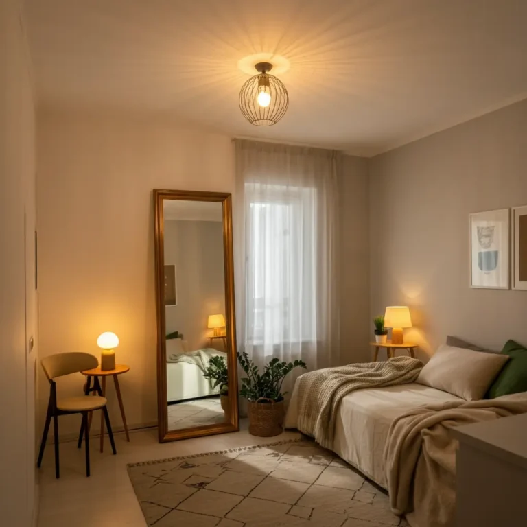 Studio Apartment Lighting & Mirror Tricks