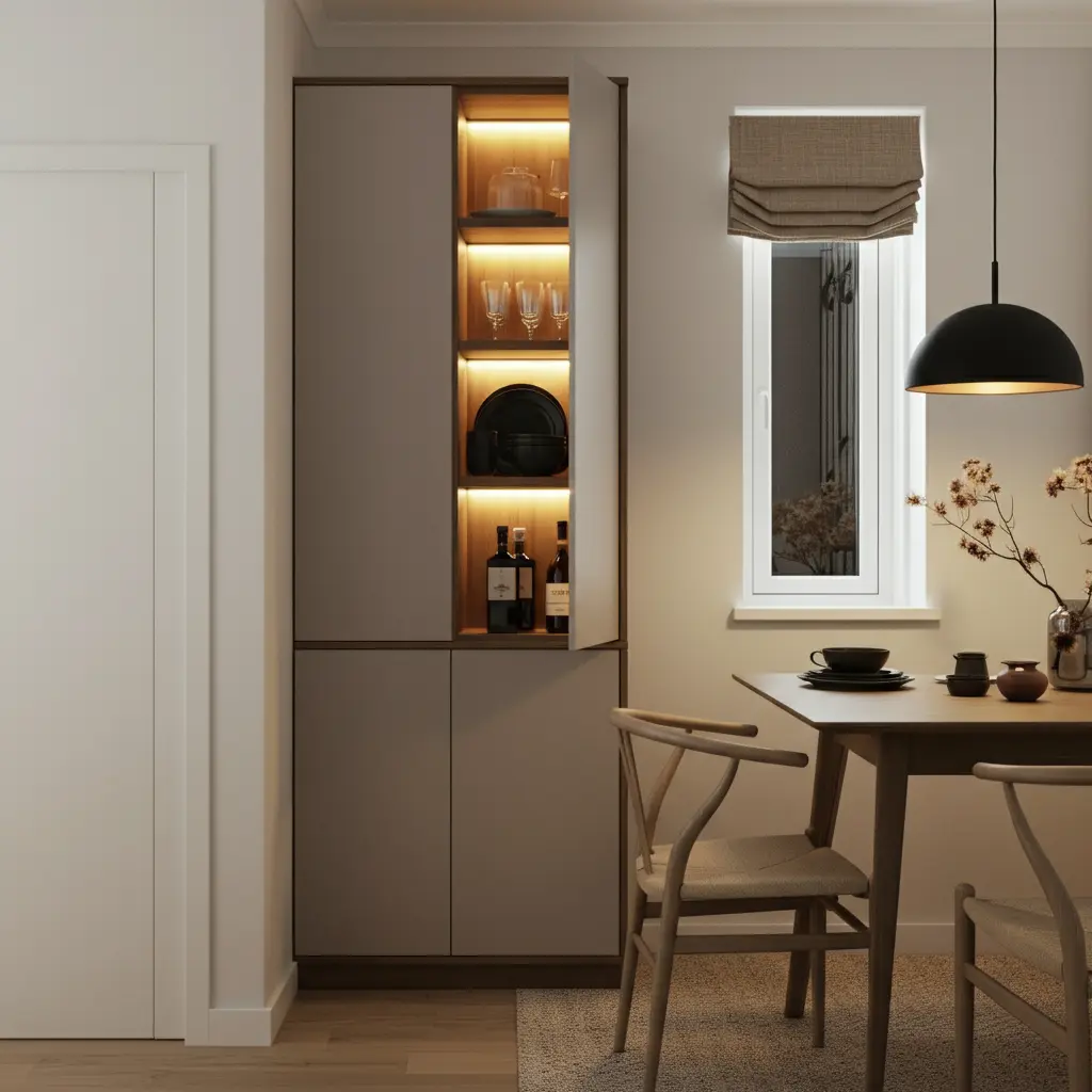 Go Vertical with a Tall, Narrow Cabinet