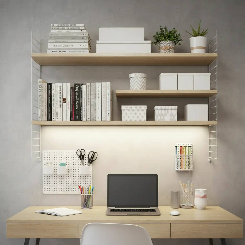 Install Floating Shelves Above Your Desk