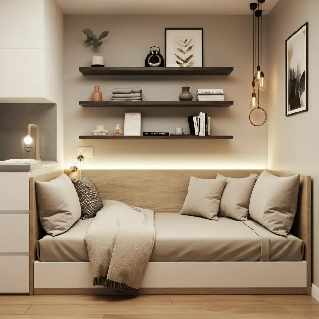 Turning a Storage Corner into a Stylish Compact Guest Room