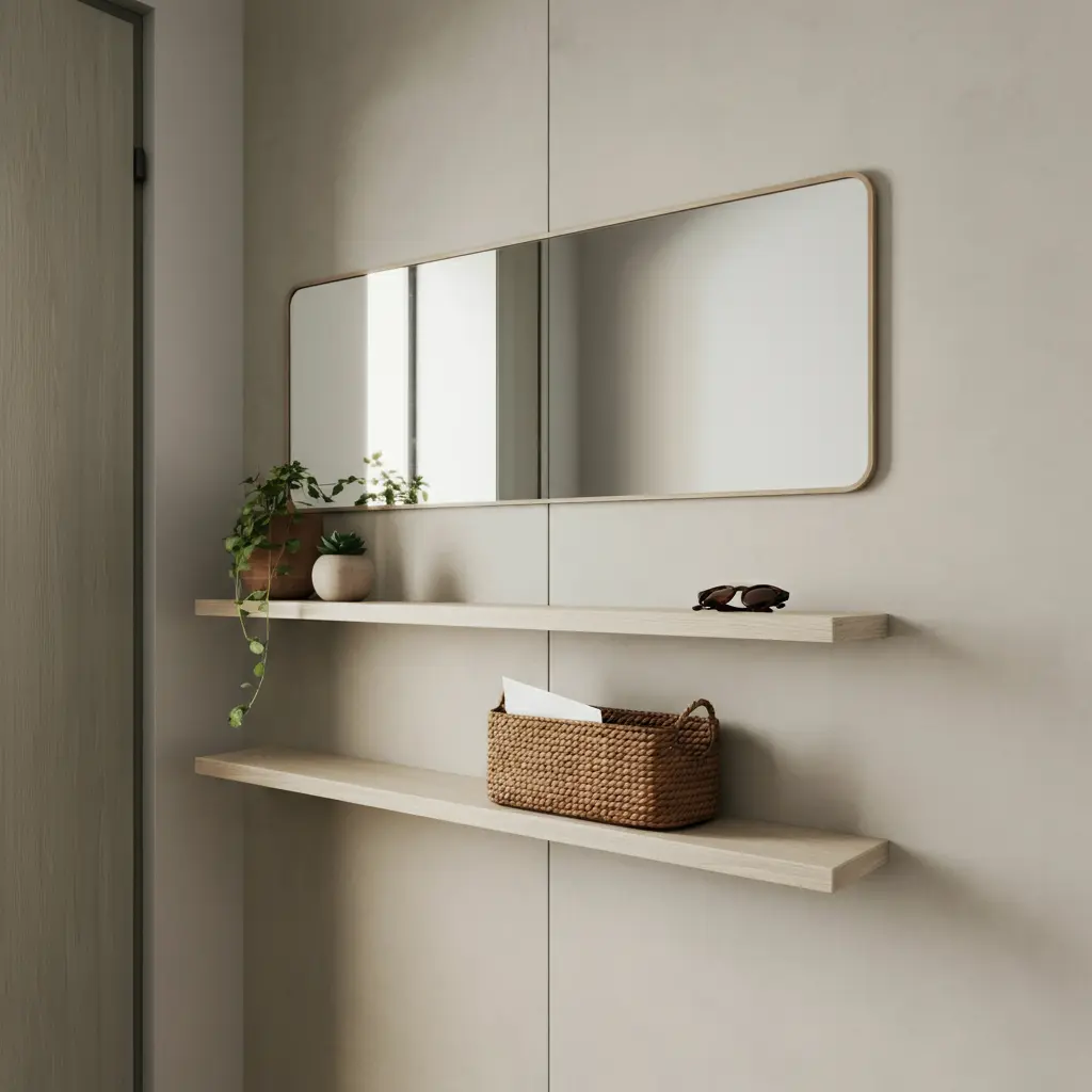 Floating Shelves Entryway