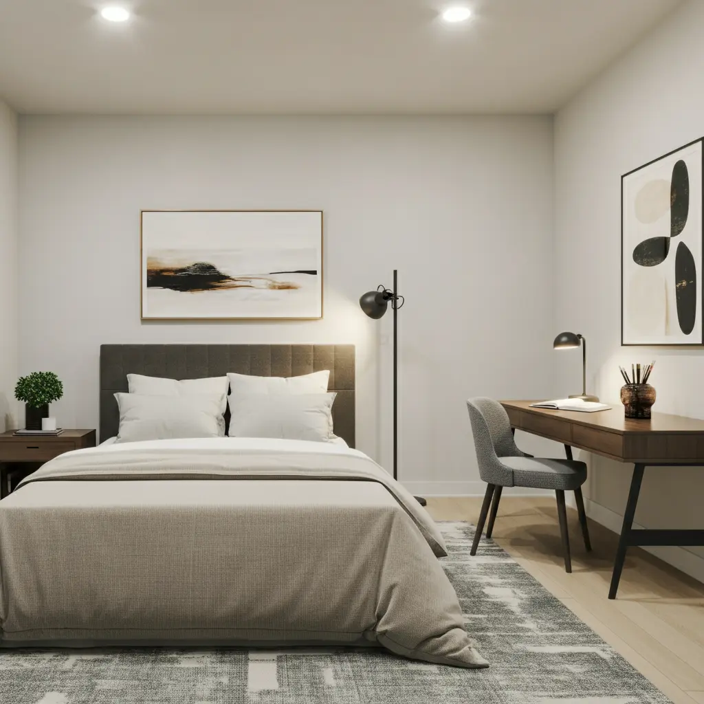 Layered Lighting for Guest Room Office