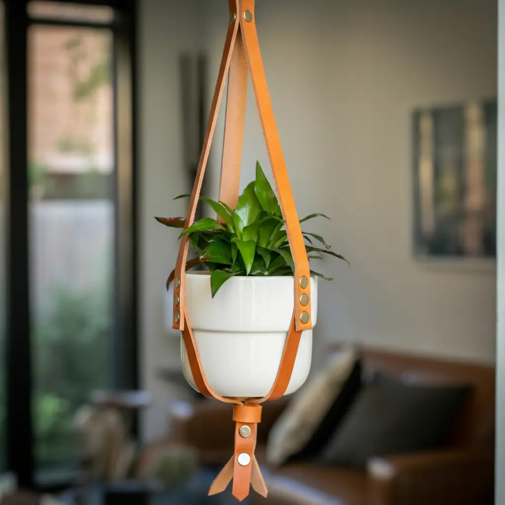 Modern Leather Strap Hanger