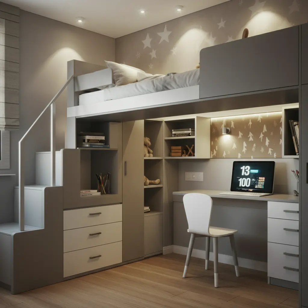 Loft Beds with Integrated Storage