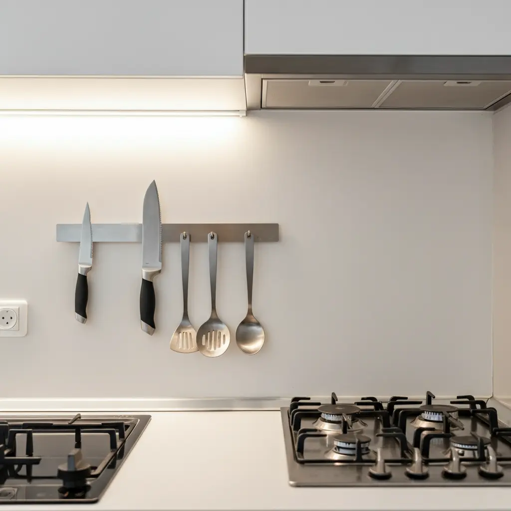 Use a Magnetic Knife Strip and Utensil Bar