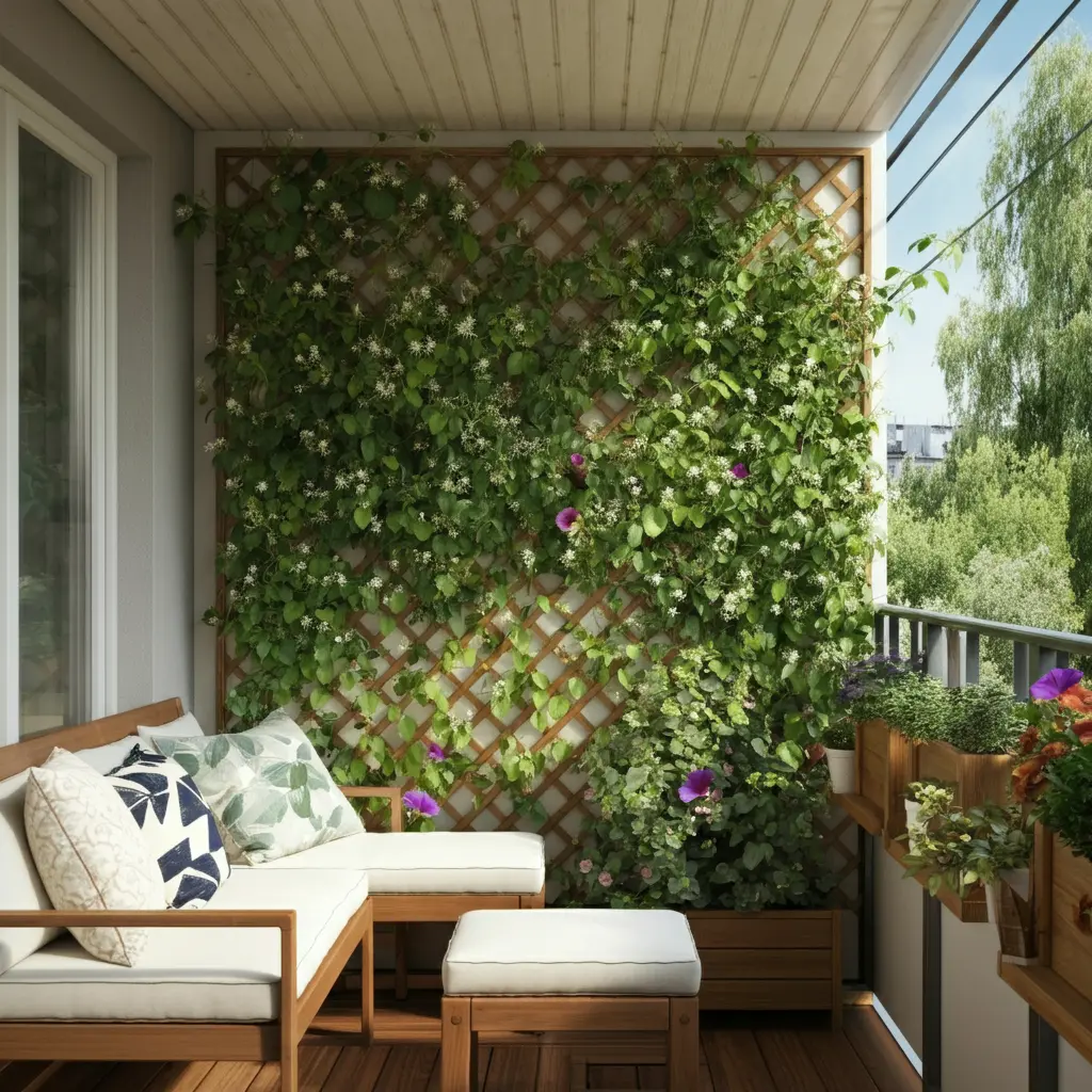 Trellis with Climbing Plants