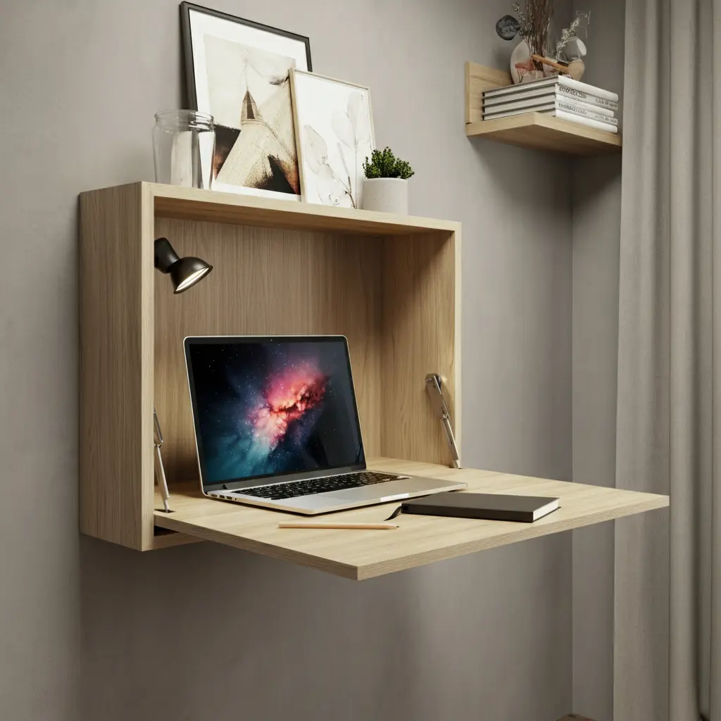 Wall-Mounted Fold-Down Desks