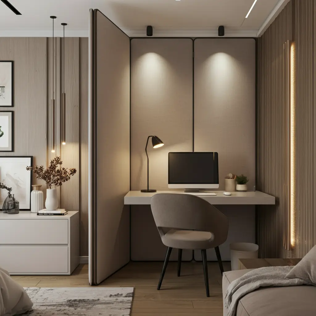 Workspace with Folding Screen